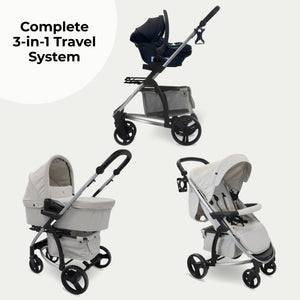 MB200i 3-in-1 Travel System with i-Size Car Seat - Oatmeal