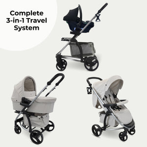 My Babiie MB200i 3-in-1 Travel System with i-Size Car Seat - Oatmeal