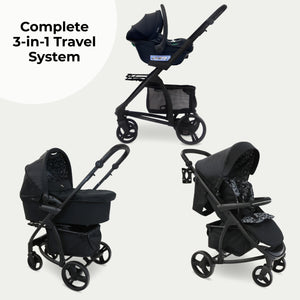 MB200i 3-in-1 Travel System with i-Size Car Seat - Black Leopard