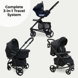 MB200i 3-in-1 Travel System with i-Size Car Seat - Black Leopard