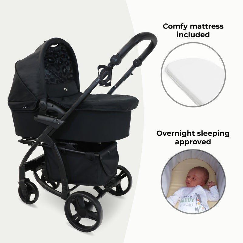 My Babiie MB200i 3-in-1 Travel System with i-Size Car Seat + Base - Black Leopard