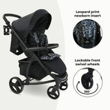 MB200i 3-in-1 Travel System with i-Size Car Seat + Base - Black Leopard