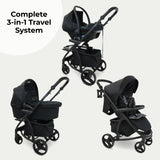 My Babiie MB200i 3-in-1 Travel System with i-Size Car Seat + Base - Black Leopard