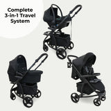 My Babiie MB200i 3-in-1 Travel System with i-Size Car Seat - Black Leopard