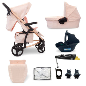 My Babiie MB200i 3-in-1 Travel System with i-Size Car Seat + Base - Pink Plaid