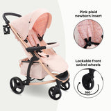 My Babiie MB200i 3-in-1 Travel System with i-Size Car Seat - Pink Plaid