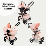 My Babiie MB200i 3-in-1 Travel System with i-Size Car Seat - Pink Plaid