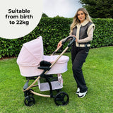 MB200i 3-in-1 Travel System with i-Size Car Seat + Base - Pink Plaid