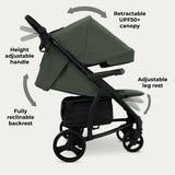 My Babiie MB200i 3-in-1 Travel System with i-Size Car Seat - Forest Green