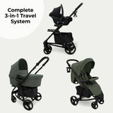 My Babiie MB200i 3-in-1 Travel System with i-Size Car Seat + Base - Forest Green