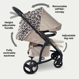 MB200i 3-in-1 Travel System with i-Size Car Seat + Base - Fawn Leopard