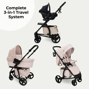 My Babiie MB200i 3-in-1 Travel System with i-Size Car Seat - Pink Leopard