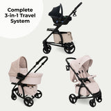 My Babiie MB200i 3-in-1 Travel System with i-Size Car Seat + Base - Pink Leopard