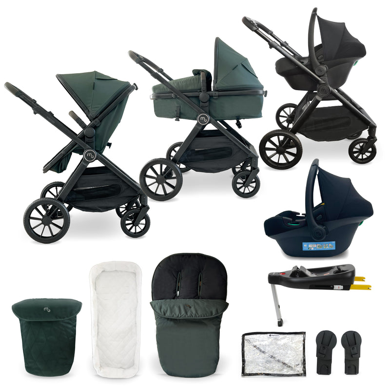 My Babiie MB220 3-in-1 Travel System with Base - Forest Green