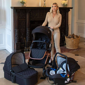 My Babiie Billie Faiers Black Quilted Travel System - Grade A