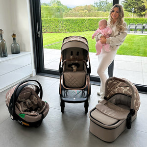 My Babiie MB250i Dani Dyer Rose Gold Giraffe iSize Travel System