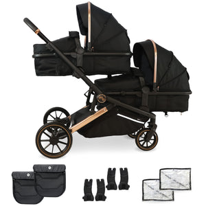 My Babiie MB33 SE Tandem Pushchair - Rose Gold Black