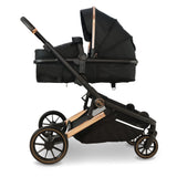 MB33 Tandem Pushchair with 2 Infant Carriers - Rose Gold Black
