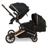 My Babiie MB33 Tandem Pushchair with Infant Carrier - Rose Gold Black