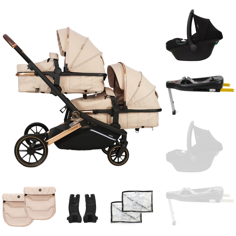 My Babiie MB33 Tandem Pushchair with Infant Carrier and Base - Giraffe