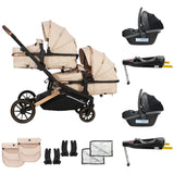 MB33 Tandem Pushchair with 2 Infant Carriers and 2 Bases - Dani Dyer Giraffe