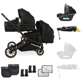 MB33 Tandem Pushchair with Infant Carrier & Base - Dani Dyer Black Leopard