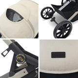 MB33 Tandem Pushchair with 2 Infant Carriers & 2 Bases - Ivory