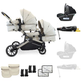 MB33 Tandem Pushchair with Infant Carrier & Base - Ivory