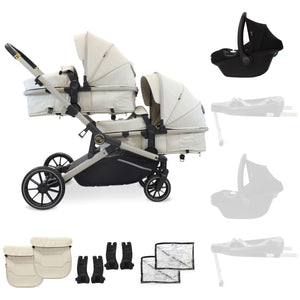 MB33 Tandem Pushchair with Infant Carrier - Ivory
