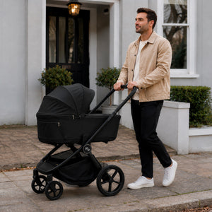 My Babiie MB450 ARC 3-in-1 Travel System + Rotating Car Seat + Base - Onyx Black