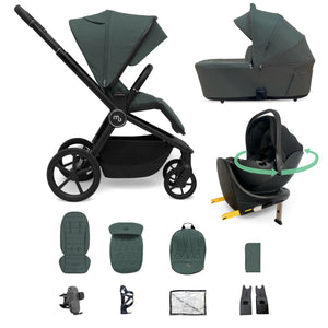My Babiie MB450 ARC 3-in-1 Travel System + Rotating Car Seat + Base - Himalayan Green
