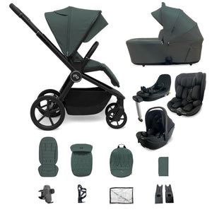 My Babiie MB450 ARC 3-in-1 Travel System + Rotating Car Seat + Toddler Seat + Base - Himalayan Green