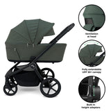My Babiie MB450 ARC 2-in-1 Pushchair & Folding Carrycot - Himalayan Green