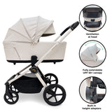 My Babiie MB450 ARC 3-in-1 Travel System - Royal Ivory