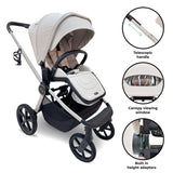 My Babiie MB450 ARC 3-in-1 Travel System - Royal Ivory