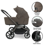 My Babiie MB450 ARC 2-in-1 Pushchair & Folding Carrycot - Mocha Atelier