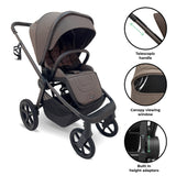 My Babiie MB450 ARC 2-in-1 Pushchair & Folding Carrycot - Mocha Atelier