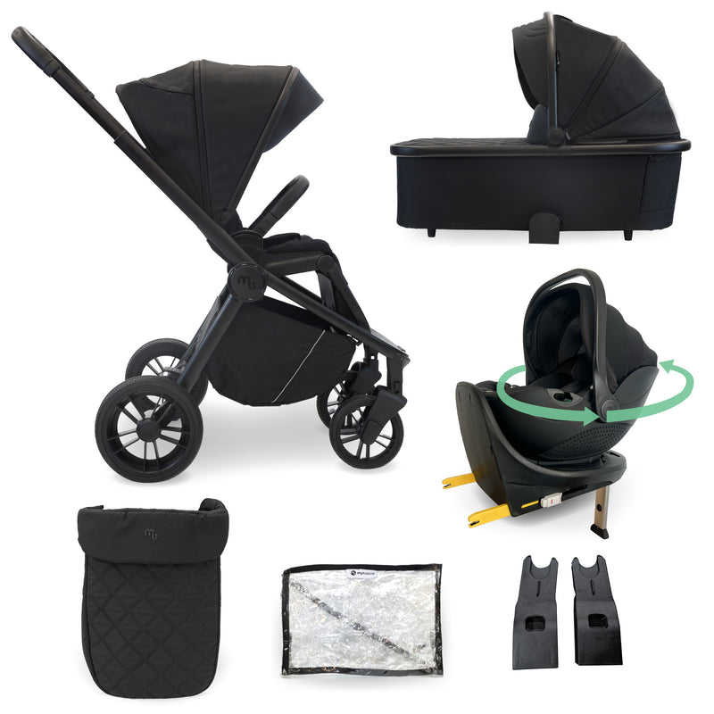 MB450i 3-in-1 Travel System with Rotating Car Seat + Base - Black