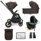 MB450i 3-in-1 Travel System with Rotating Car Seat + Base - Chocolate