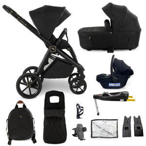 My Babiie MB450 LUXE 3-in-1 Travel System with Base - Black