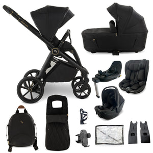 My Babiie MB450 LUXE 3-in-1 Travel System with Rotating Car Seat + Toddler Seat + Base - Black