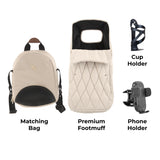 MB450 LUXE 3-in-1 Travel System with Rotating Car Seat + Base - Feather