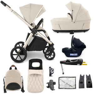 My Babiie MB450 LUXE 3-in-1 Travel System with Base - Feather