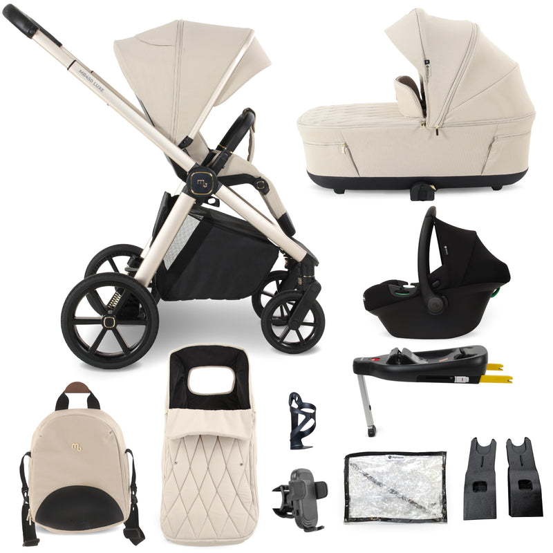 My Babiie MB450 LUXE 3-in-1 Travel System with Base - Feather