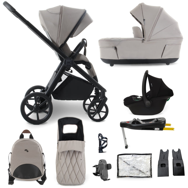 My Babiie MB450 LUXE 3-in-1 Travel System with Base - Mink