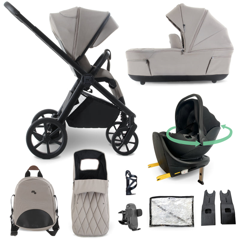 MB450 LUXE 3-in-1 Travel System with Rotating Car Seat + Base - Mink