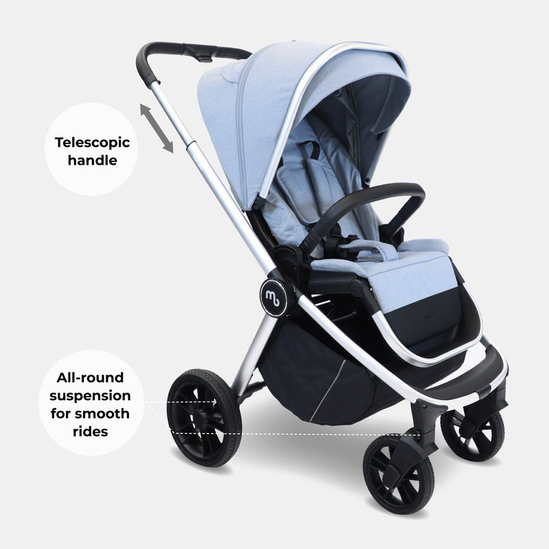 MB450 Pushchair & i-Size Car Seat - Steel Blue
