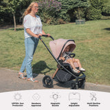 My Babiie MB450i 3-in-1 Travel System with Base - Pastel Pink