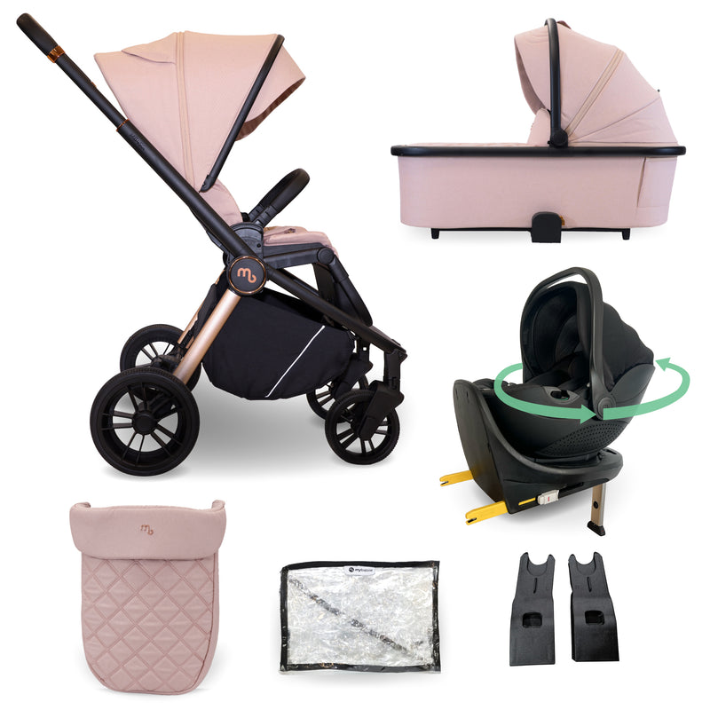 MB450i 3-in-1 Travel System with Rotating Car Seat + Base - Pastel Pink