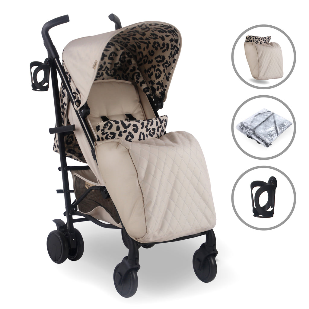 leopard print umbrella stroller My Babiie Dani Dyer Fawn Leopard Lightweight Stroller